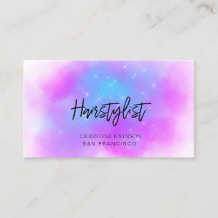 faux iridescent purple cloud business card