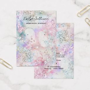 Faux iridescent watercolor earring display card