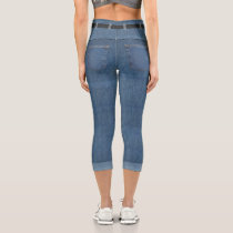 Faux Jeans Capri Leggings Faux Jeans Capri Leggings