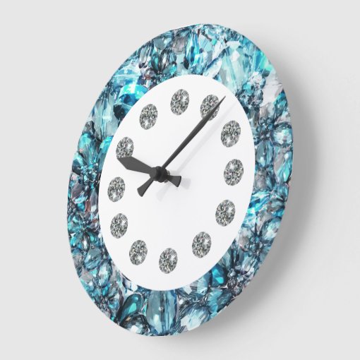 Faux Jewel Bling Wall Clock | Zazzle