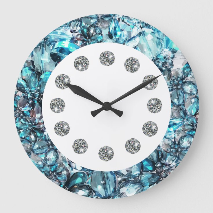 Faux Jewel Bling Wall Clock | Zazzle