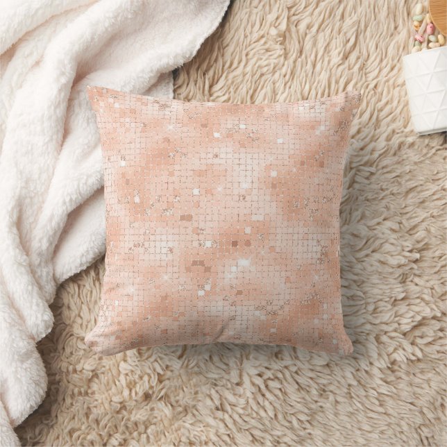 Faux Jewel Pink Glam Throw Pillow (Blanket)