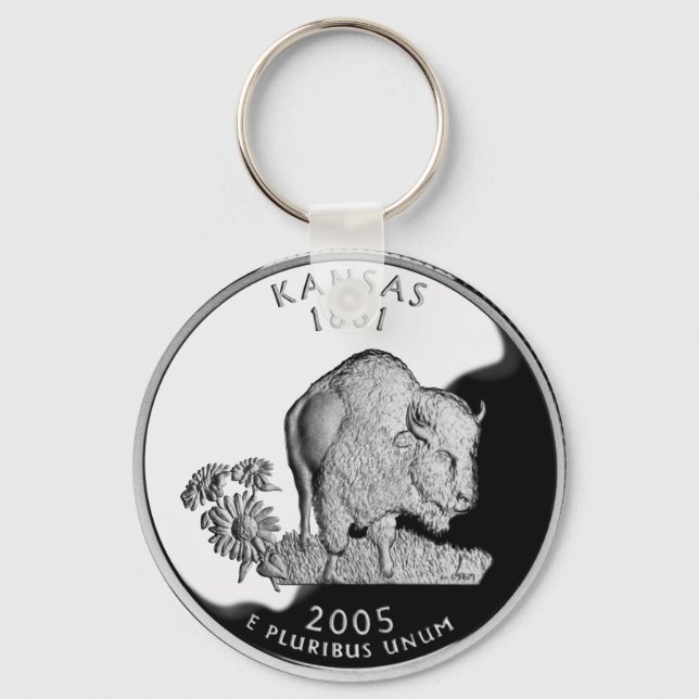 Faux Kansas State Quarter Keychain (Front)