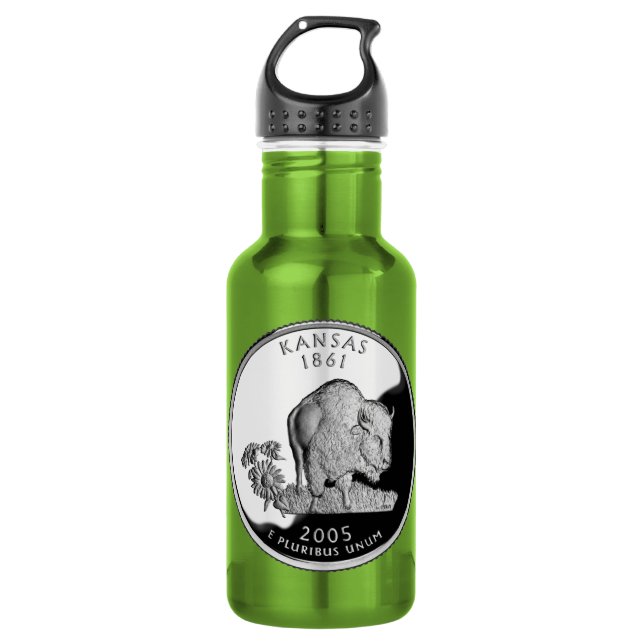 Faux Kansas State Quarter Water Bottle (Front)