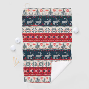 Faux Knit Pattern Nordic Theme Golf Towel