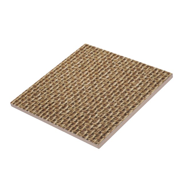 Faux Knitted Cotton Fabric Funny Ceramic Tile (Side)