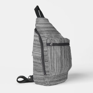 Faux Knitted Fabric Gray Sling Bag