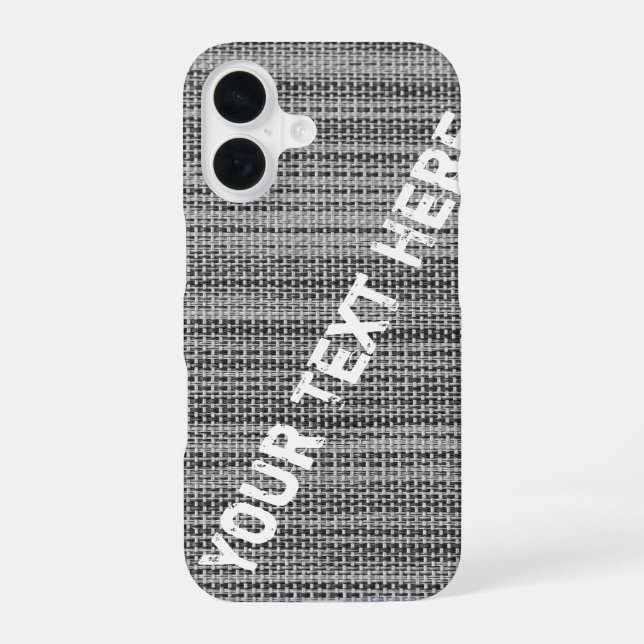 Faux Knitted Gray IPhone Case with Custom Text (Back)