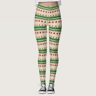 Faux Knitted Ugly Christmas Leggings