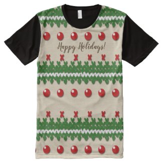 Faux Knitted Ugly Christmas Nostalgic Cream Design