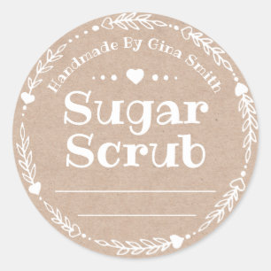 Faux Kraft For Handmade Sugar Scrub Classic Round Sticker