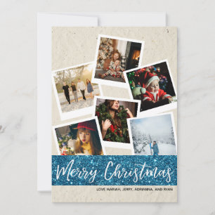 Faux Kraft & Glitter Multi Photo Merry Christmas