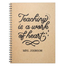 Faux Kraft Inspirational Teacher Appreciation Notebook