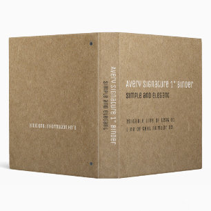 faux kraft minimalist elegant professional 3 ring binder
