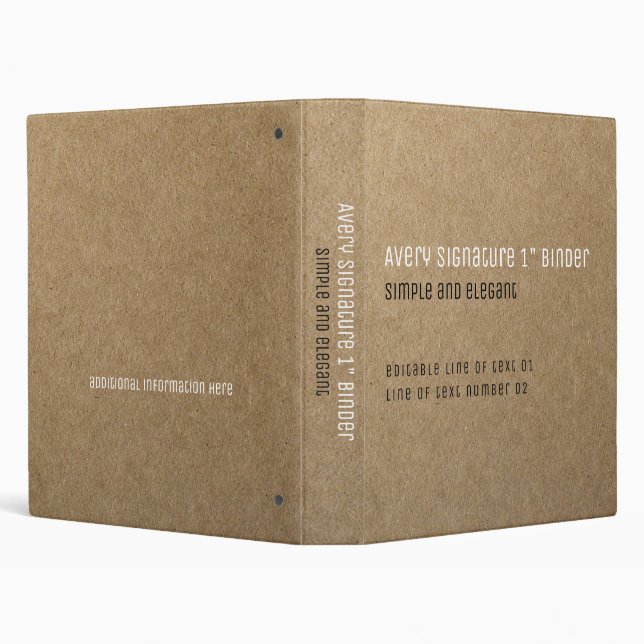faux kraft minimalist elegant professional  3 ring binder (Background)