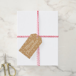 Faux Kraft Paper Merry Christmas Gift Tag