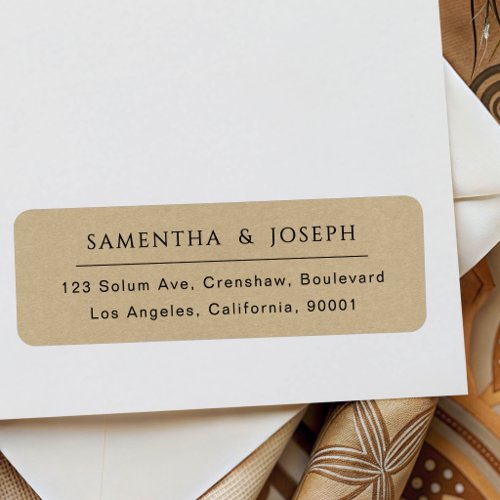 Faux Kraft Simple Rustic Country Return Address Label
