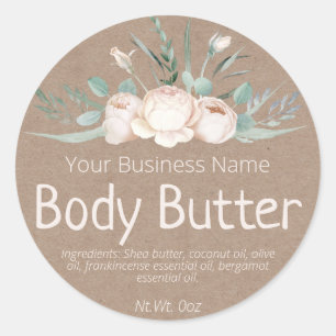 Faux Kraft Sticker Label For Homemade Body Butter