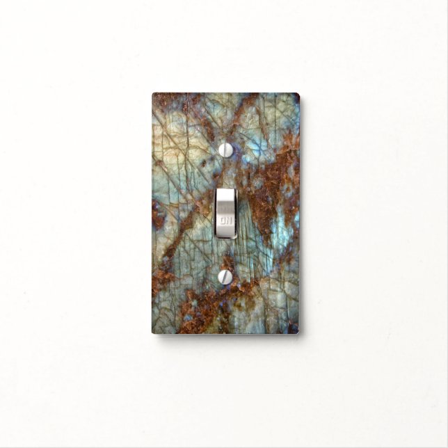 Faux Labradorite Crystal Light Switch - Plate (In Situ)