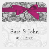 Pink Bow Save The Date Stickers