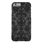 faux lace black gray damask pattern barely there iPhone 6 case