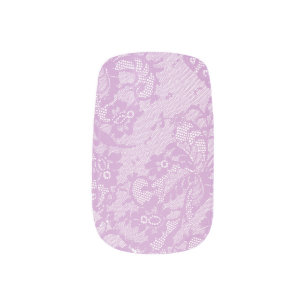 Faux lace minx nail art