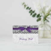 Faux lace ribbon purple black wishing well cards (Standing Front)