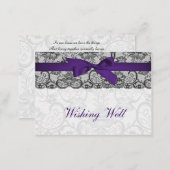 Faux lace ribbon purple black wishing well cards (Front/Back)