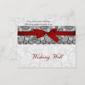 Faux lace  ribbon red, black   wishing well cards (Front/Back)