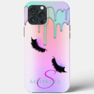 Faux Lashes Glitter Colorful Drips iPhone 13 Pro Max Case