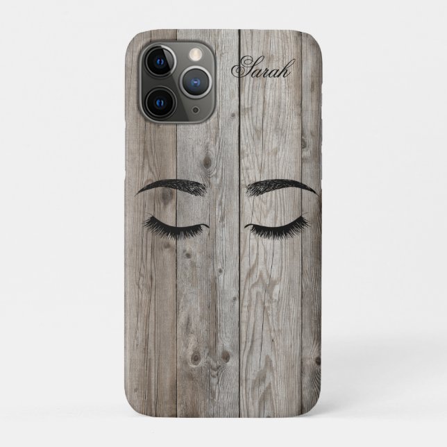 Faux lashes Wood Texture  Case-Mate iPhone Case (Back)