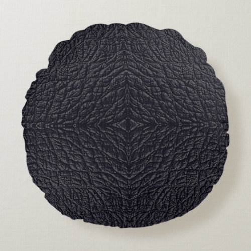 Faux Leather 2 Round Pillow