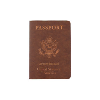 Faux Leather American Passport Holder