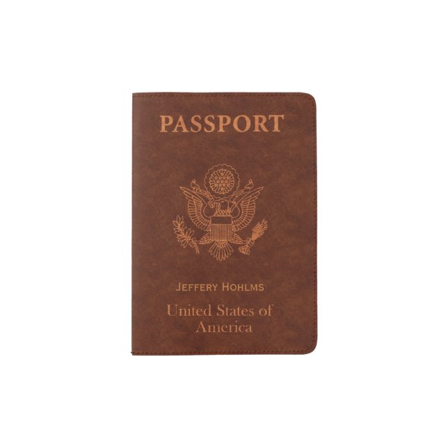 Faux Leather American Passport Holder (Front)