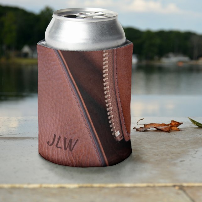 Faux Leather and Satin Unzippered Customizable Can Cooler (Creator Uploaded)