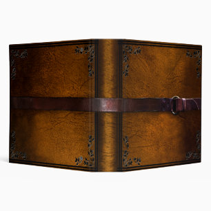 Faux Leather & Belt Brown Leather Binder
