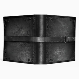 Faux Leather & Belt Dark Gray Binder