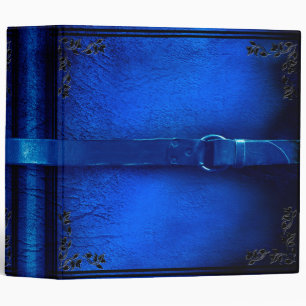 Faux Leather & Belt Rich Blue Binder