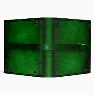Faux Leather & Belt Rich Green Binder
