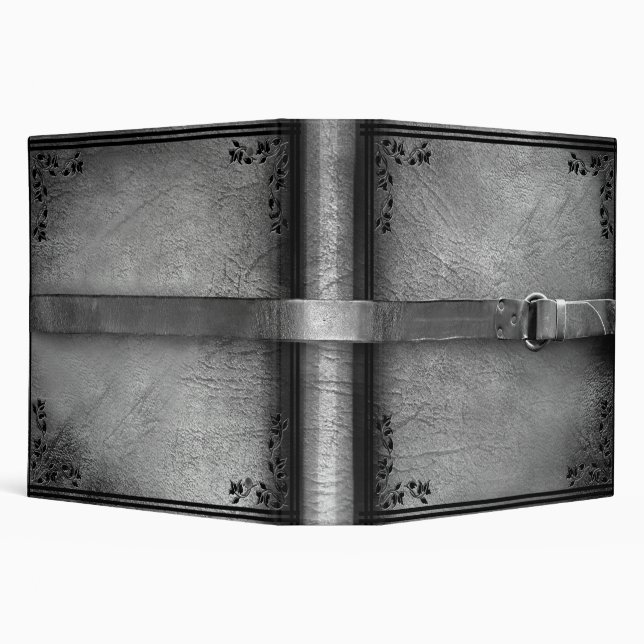 Faux Leather & Belt Silver Gray Binder (Background)