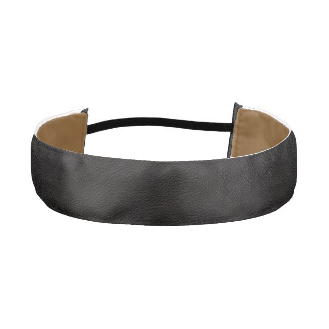 Faux Leather Black Headband (Front)