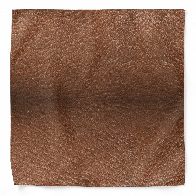 Faux Leather Brown Bandana (Front)