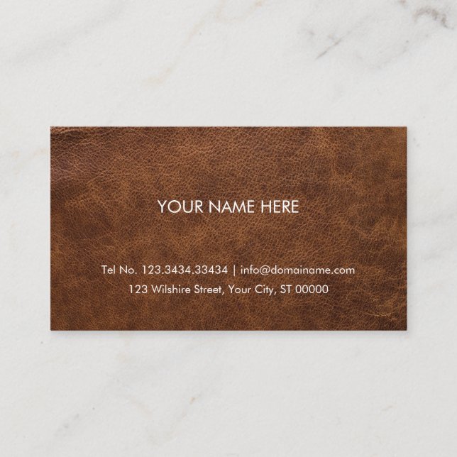 Faux Leather Brown Business Card (Front)