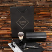 Faux Leather Case with Shaving Brush and Razor (Front)