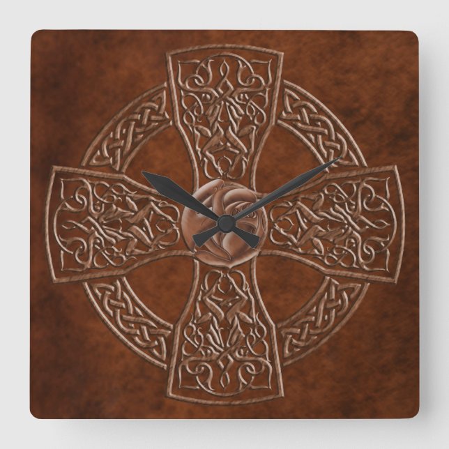 Faux Leather Celtic  Irish Clock (Front)