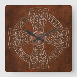 Faux Leather Celtic Irish Clock