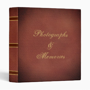 Faux Leather Elegant Photo Album Library Book 3 Ring Binder