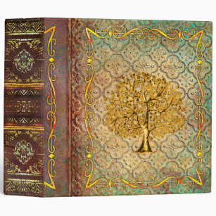 Faux Leather Gold Tree of Life Ancient Tome 3 Ring Binder