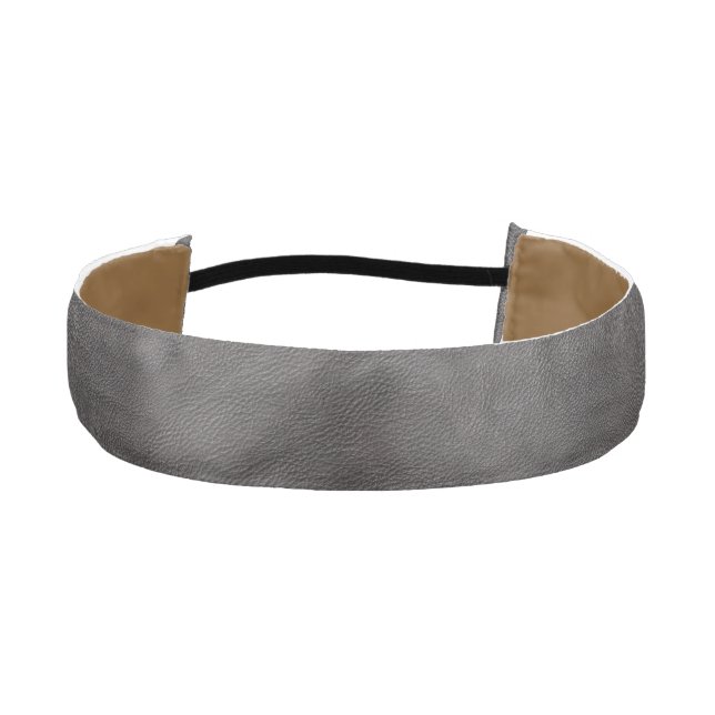 Faux Leather Grey Headband (Front)