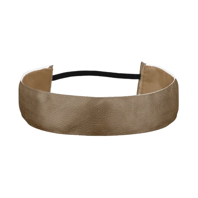 Faux Leather Light Brown Headband (Front)